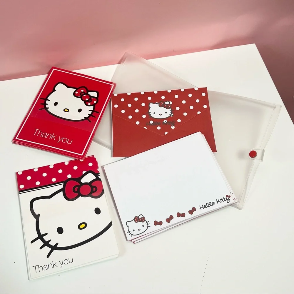 Vintage Y2K 2000s hello kitty Sanrio 2004 thank you card stationary set